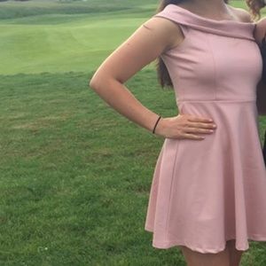 Pink Lulus off the shoulder dress